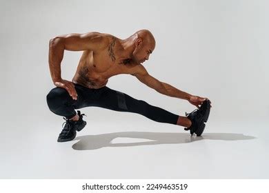Athletic Man Naked Torso Doing Leg Stock Photo 2249463519 Shutterstock