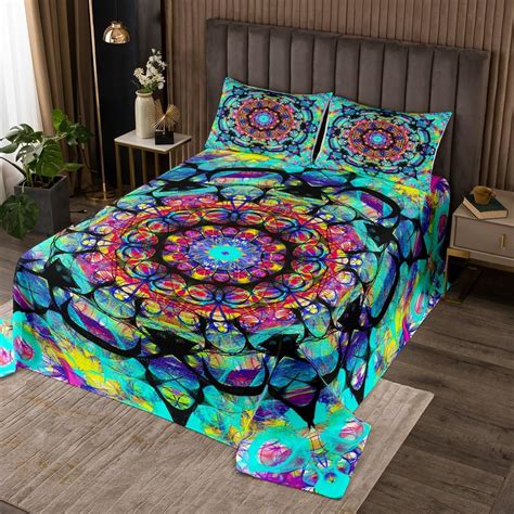 Amazon Erosebridal Bohemian Mandala Coverlet King Size Aesthetic