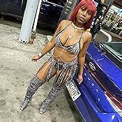 Amazon Sethain Boho Crystal Body Chain Sparkly Rhinestone Bikini Chest Chains Bra Nightclub