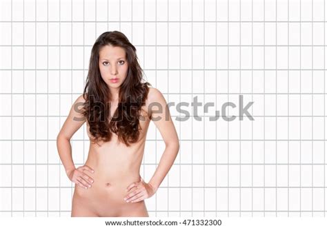 Beautiful Nude Brunette Woman Covering Hear Stock Photo 471332300 Shutterstock