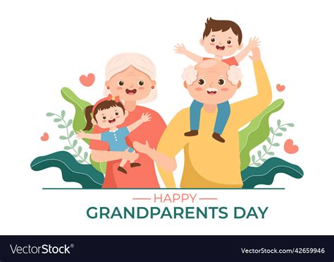 Happy grandparents day cute cartoon Royalty Free Vector