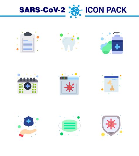 9 Flat Color Corona Virus pandemic vector illustrations bone news