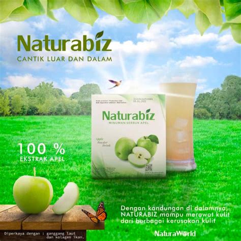 NATURABIZ MINUMAN SERBUK RASA APEL 1 BOX Isi 10 SACHET ORIGINAL