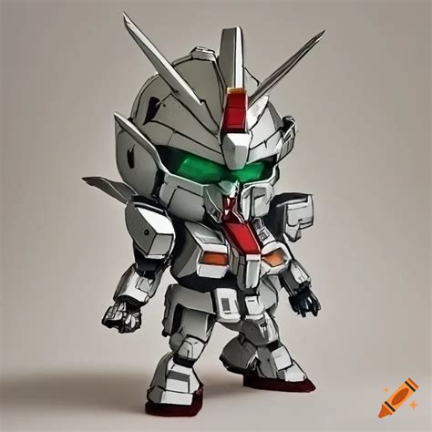 Chibi Gundam Robot With Metallic Armor On Craiyon