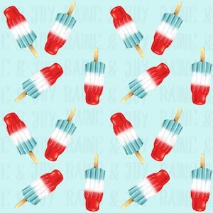 Bomb Pop Seamless Pattern Png, Repeating Pattern Png, 4th of July Png ...