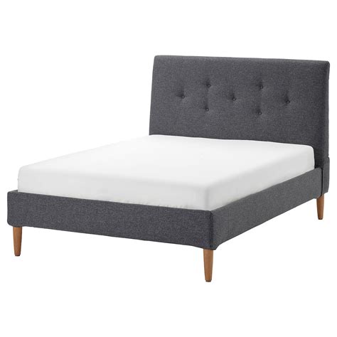 IDANÄS upholstered bed frame, Gunnared dark gray, Full - IKEA