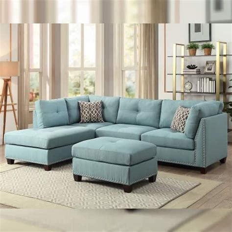 Turquoise Sectional Sofa With Chaise | Baci Living Room