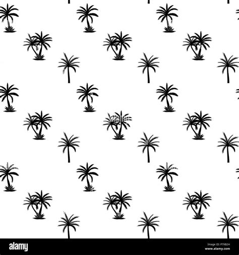 Beautifil Palm Tree Leaf Silhouette Seamless Pattern Background Vector