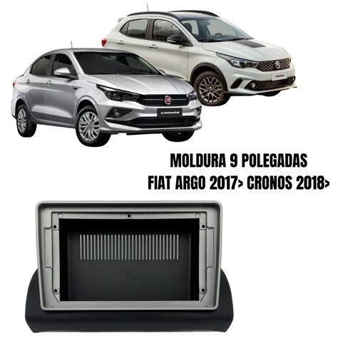 Moldura 9 Fiat Argo 2017 E Cronos 2018 Preta Filete Grafite Fiamon