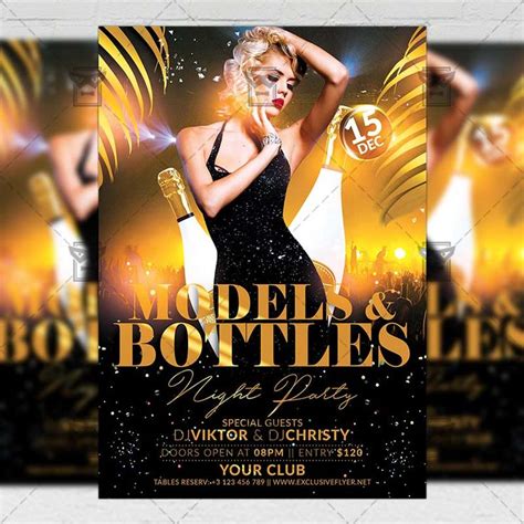 Models And Bottles Night Flyer Club A5 Template Exclsiveflyer Free And Premium Psd