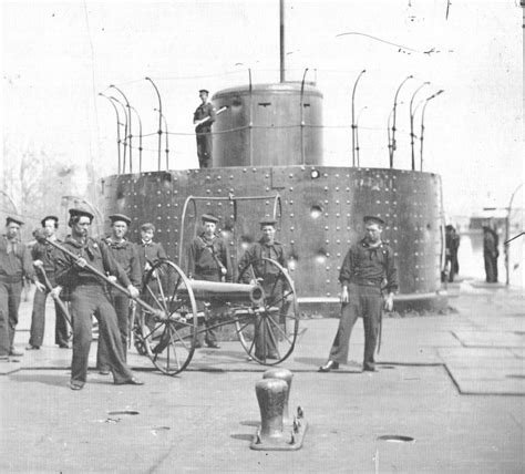 The Crew Of A Passaic Class Monitor Pose On Deck After A Battle Note