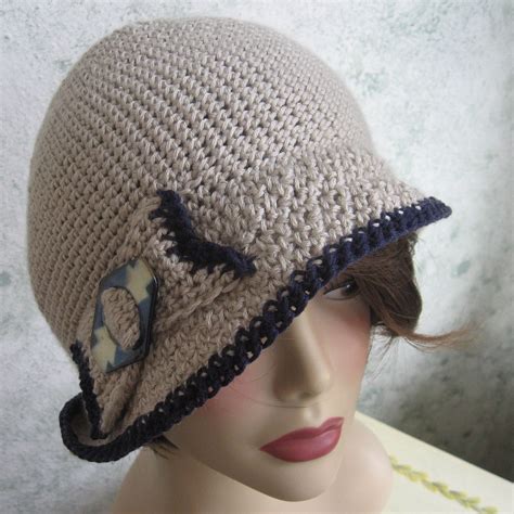 Crochet Pattern Womens Flapper Hat With Bow Trim Instant