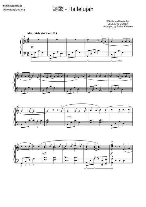 Hallelujah Sheet Music Piano Score Free Pdf Download Hk Pop Piano