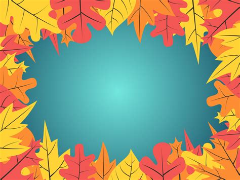 Fall Leaves Border with Color Background 12751104 Vector Art at Vecteezy