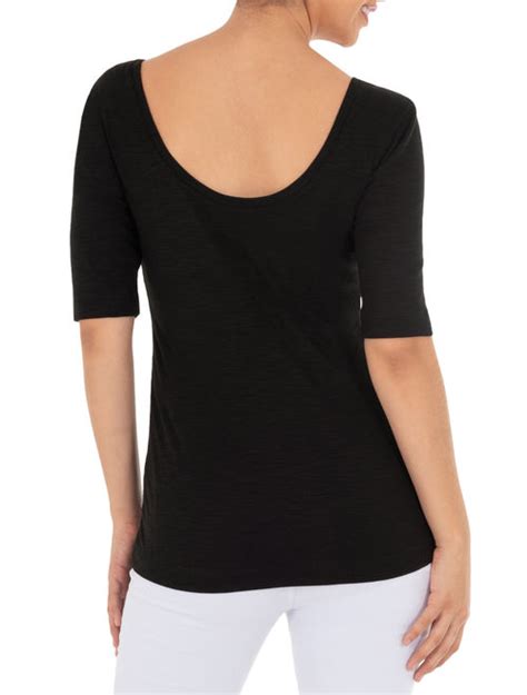 Buy Time And Tru Womens Elbow Sleeve Scoop Neck T Shirt Online