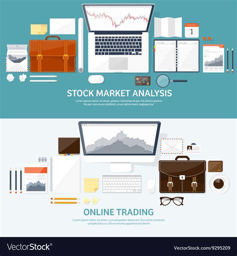 Flat background market trade Royalty Free Vector Image