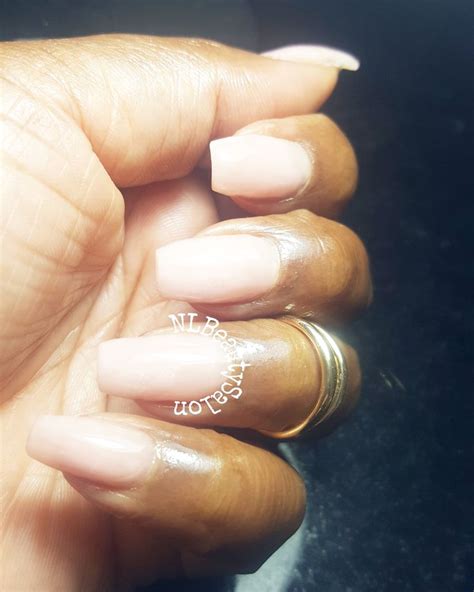 PolyGel Dark Pink Nude Nails