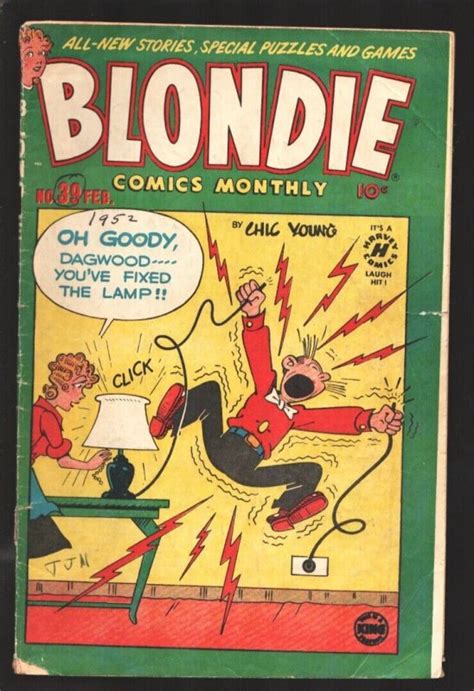 Blondie 39 1952 Harvey Dagwood Appears Chic Youngs Famous Comic Vg