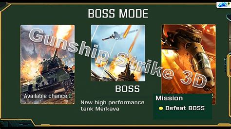 Gunship Strike 3D Boss Mode Hunt Helicopter Vs Merkava Tank YouTube