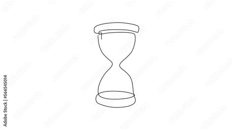 Self Drawing Animation Of Single One Line Draw Vintage Hourglass