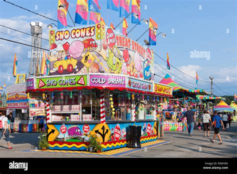 A Food Concession Selling Various Snacks At The New Jersey State Fair