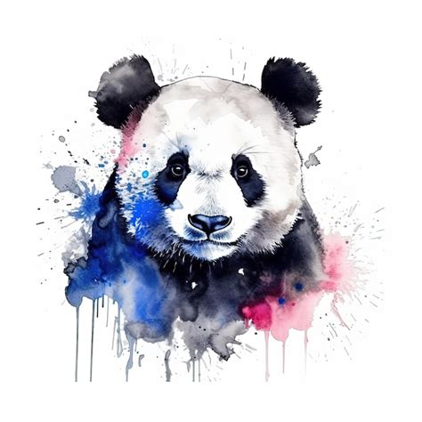 Ilustração fofa de panda em aquarela ai generativexa Foto Premium