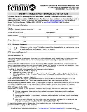 Fillable Online Form Hardship Withdrawal Certification Fax Email