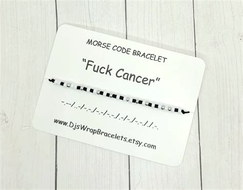 Fuck Cancer Morse Code Bracelet Cancer Survivor Bracelet Etsy