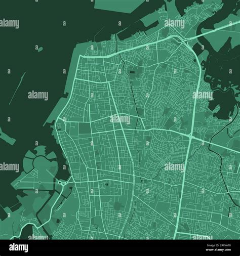 Detailed Map Poster Of Makassar City Administrative Area Green Skyline