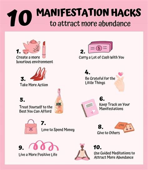 Image Showing A List Of 10 Manifestation Hacks Or Tips Written On A