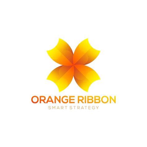 Premium Vector | Logo orange ribbon modern colorfull gradient