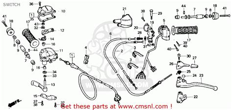 Honda Trx200sx Fourtrax 200sx 1986 G Usa Switch Schematic Partsfiche