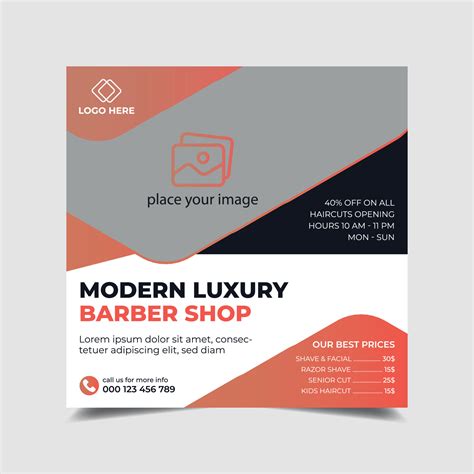 barber shop promotion and social media post template. Barber shop