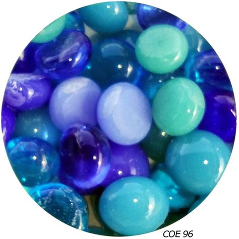 Coe 96 Fusible Glass Pebble Multi Color Blue Mix Go Fusing