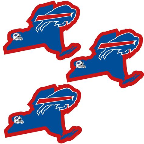 Buffalo Bills Home State Decal 3pk Fanhood Gear