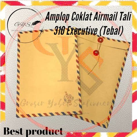 Jual Amplop Coklat Airmail Executive Pack Pcs Lbr Amplop