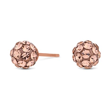 Simply Silver Ct Rose Gold Plated Sterling Silver Pink Crystal