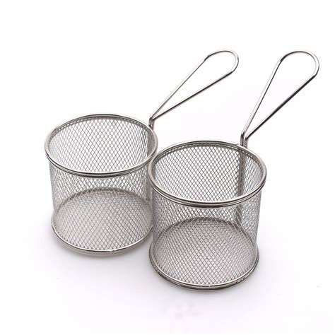 Stainless Steel Round Fry Basket French Fries Bask Grandado