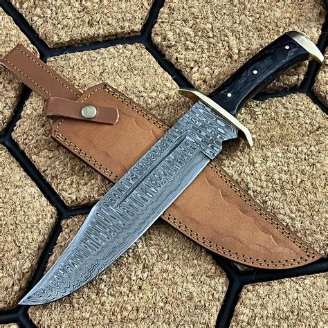 ASH HM42 Damascus Steel Custom Handmade Hunting Bowie Knif Flickr