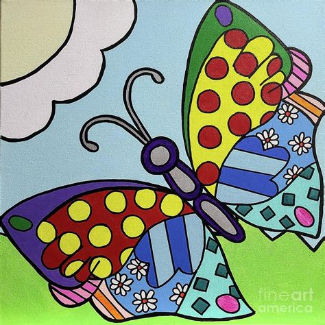 Pop Art Butterfly Painting by Elena Pratt