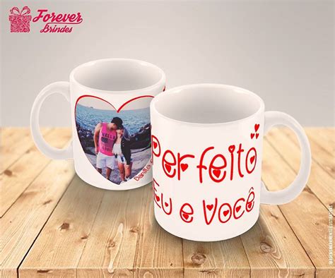 Caneca Porcelana Personalizada Par Perfeito FOREVER BRINDES