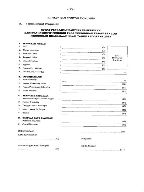 Format Surat Permohonan Insentif Berdasarkan Juknis Pdf Pdf