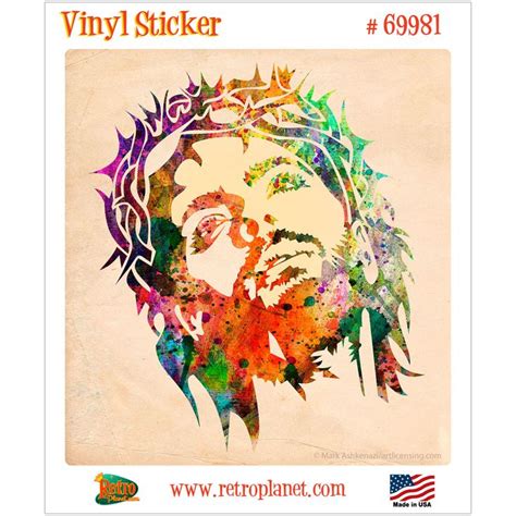 Jesus Crown Of Thorns Pop Art Vinyl Sticker Graphic Art Watercolor Printable Art Graphic Art