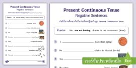 Present Continuous Tense Worksheet KSSR Teacher Made