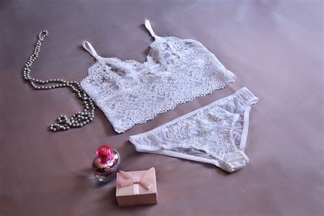Ultra Thin Sheer Lingerie Set White Lace Lingerie Set Sexy Intimate Set Gift Boudoir Lingerie