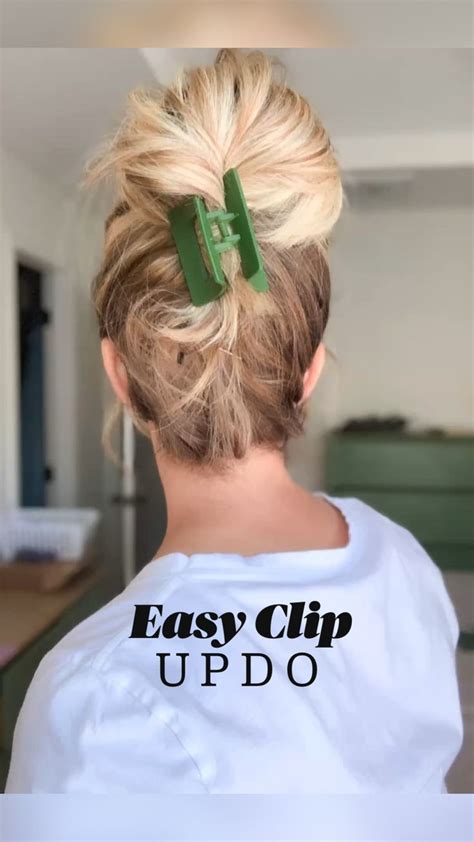 Easy Clip Updo | Hair tutorial, Hairdo for long hair, Shoulder hair