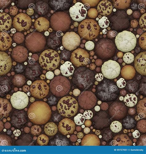 Chocolate Cookies Seamless Texture Background Stock Image Image Of