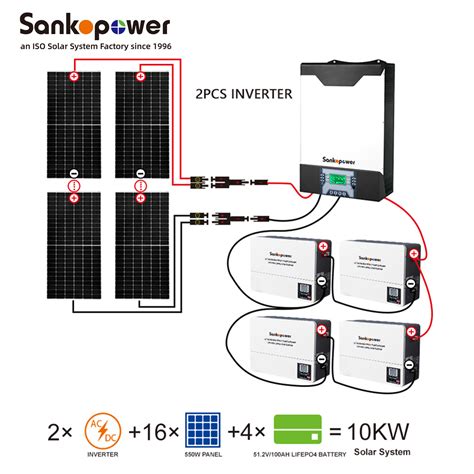 10KW Hybrid Solar Power Home System With 20KWh Battery SankoPower Solar