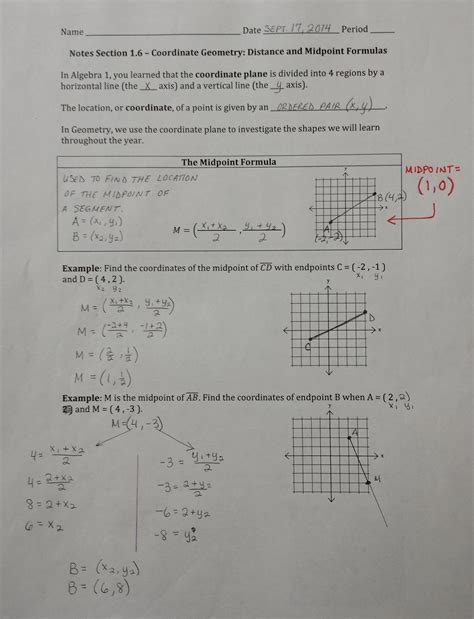 Distance Formula Worksheet Geometry - E-streetlight.com