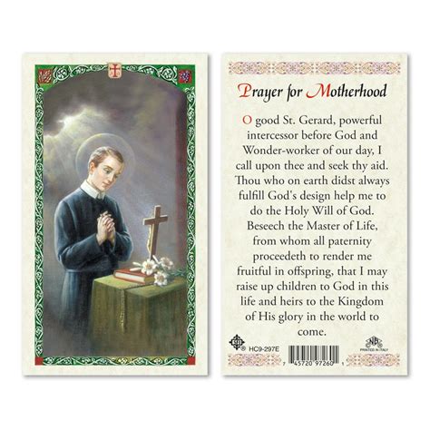 ST GERARD MAJELLA - PRAYER FOR MOTHERHOOD 25/PKG - San Francis